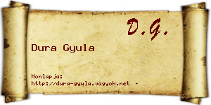 Dura Gyula névjegykártya